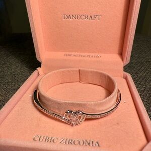 Danecraft Silver Heart Bracelet with Cubic Zirconia